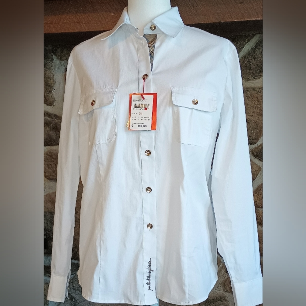 Per Te Aktive by Krizia Women's size 14 white shirt